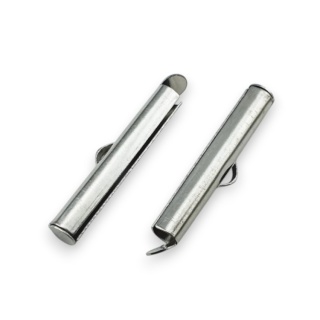 Slip-on tube tips stainless steel 25 mm 2 pcs