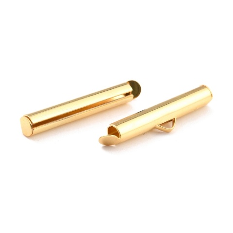 Slip-on tube tips stainless steel 30 mm 2 pcs gold plated Slip-on tube tips stainless steel 30 mm 2 pcs gold plated
