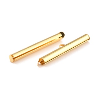 Slip-on tube tips stainless steel 40 mm 2 pcs gold plated