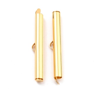 Slip-on tube tips stainless steel 40 mm 2 pcs gold plated