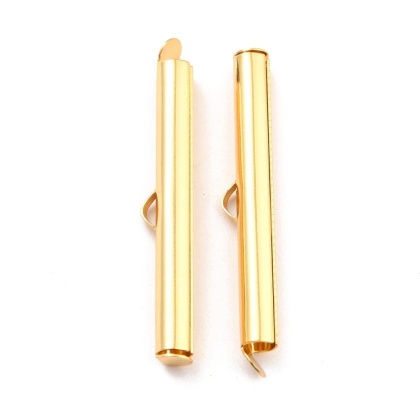 Slip-on tube tips stainless steel 40 mm 2 pcs gold plated