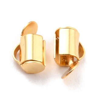 Slip-on tube tips stainless steel 5.5 mm 2 pcs gold plated