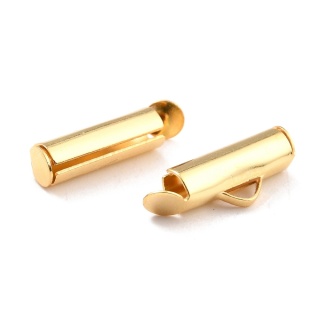 Slip-on tube tips stainless steel 16 mm 2 pcs gold plated