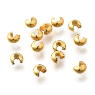 Crimp bead cover stainless steel 4x2.5 mm 10 pcs gold plated