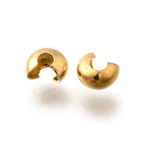 Crimp bead cover stainless steel 4x2.5 mm 10 pcs gold plated Crimp bead cover stainless steel 4x2.5 mm 10 pcs gold plated