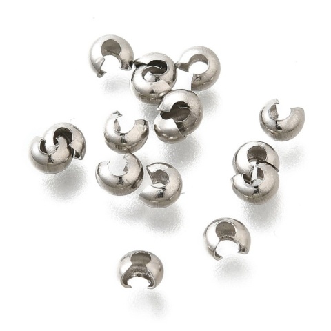 Crimp bead cover stainless steel 4x2.5 mm 10 pcs Crimp bead cover stainless steel 4x2.5 mm 10 pcs