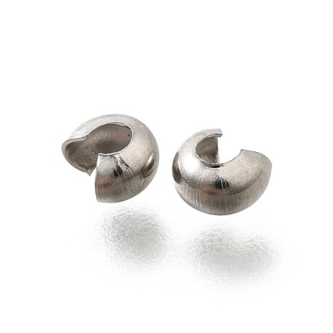 Crimp bead cover stainless steel 4x2.5 mm 10 pcs Crimp bead cover stainless steel 4x2.5 mm 10 pcs