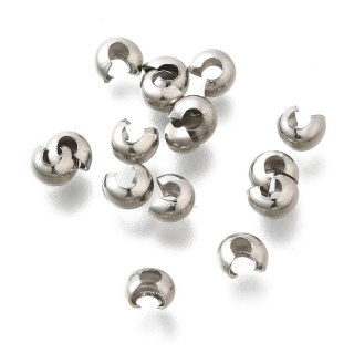 Crimp bead cover stainless steel 6.5x3.5 mm 10 pcs