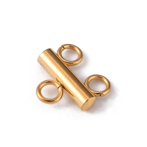 Connector divider 2 eyelets stainless steel 1 pcs gold color Connector divider 2 eyelets stainless steel 1 pcs gold color