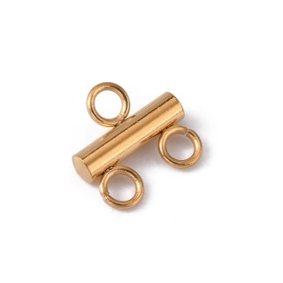 Connector divider 2 eyelets stainless steel 1 pcs gold color