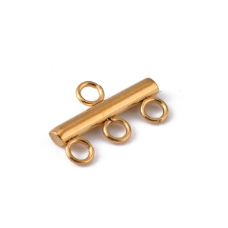 Connector divider 3 eyelets stainless steel 1 pcs gold color