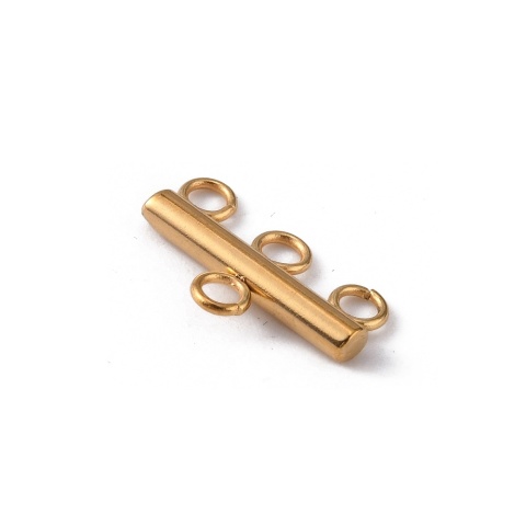 Connector divider 3 eyelets stainless steel 1 pcs gold color Connector divider 3 eyelets stainless steel 1 pcs gold color