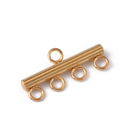 Connector divider 4 eyelets stainless steel 1 pcs gold color Connector divider 4 eyelets stainless steel 1 pcs gold color