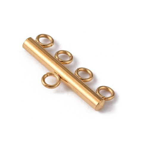 Connector divider 4 eyelets stainless steel 1 pcs gold color Connector divider 4 eyelets stainless steel 1 pcs gold color