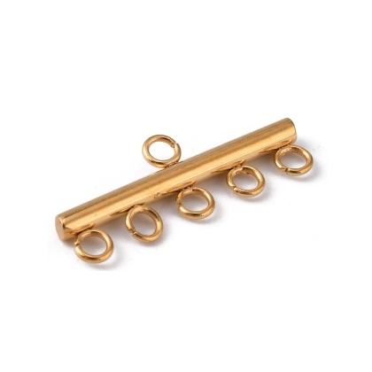 Connector divider 5 eyelets stainless steel 1 pcs gold color