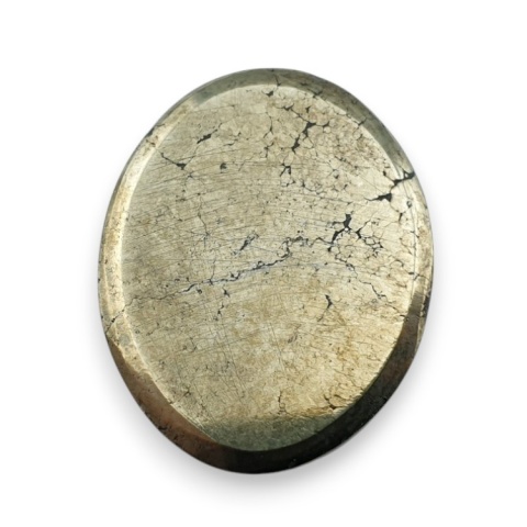 Pyrite faceted cabochon 24x19 mm no 30