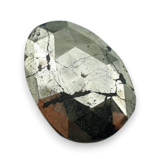 Pyrite faceted cabochon 26x18 mm no 12