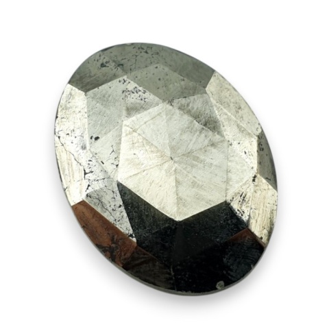 Pyrite faceted cabochon 28x21 mm no 40