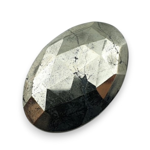 Pyrite faceted cabochon 29x19 mm no 3 Pyrite faceted cabochon 29x19 mm no 3