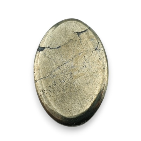 Pyrite faceted cabochon 29x19 mm no 3 Pyrite faceted cabochon 29x19 mm no 3