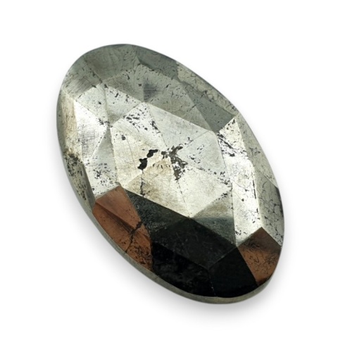 Pyrite faceted cabochon 30x18 mm no 8