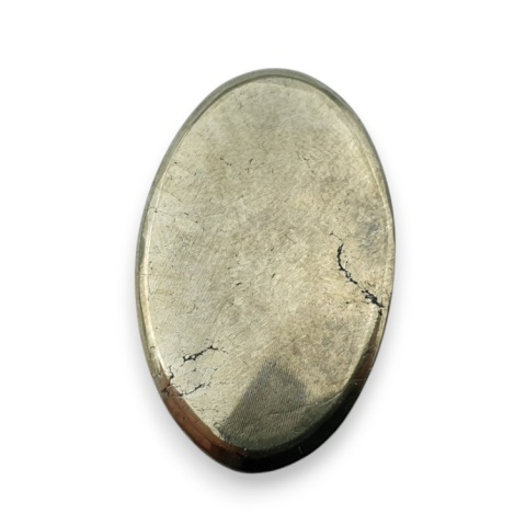 Pyrite faceted cabochon 30x18 mm no 8