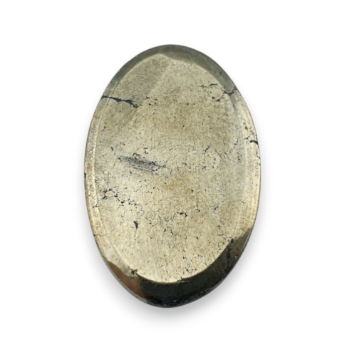 Pyrite faceted cabochon 30x19 mm no 10