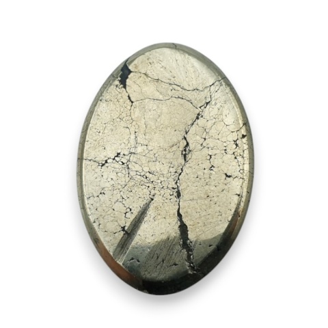 Pyrite faceted cabochon 30x20 mm no 18 Pyrite faceted cabochon 30x20 mm no 18