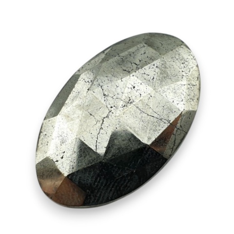 Pyrite faceted cabochon 32x20 mm no 6