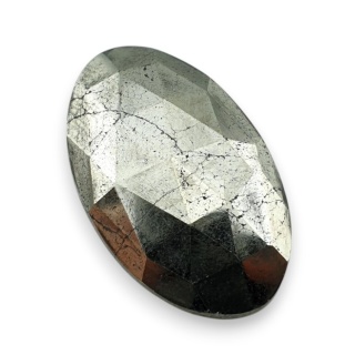 Pyrite faceted cabochon 32x20 mm no 6