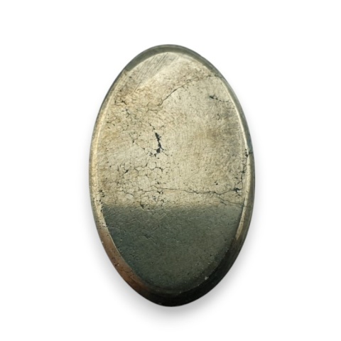 Pyrite faceted cabochon 32x20 mm no 6