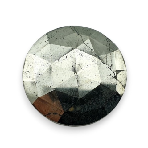 Pyrite faceted cabochon fi 28 mm no 2 Pyrite faceted cabochon fi 28 mm no 2