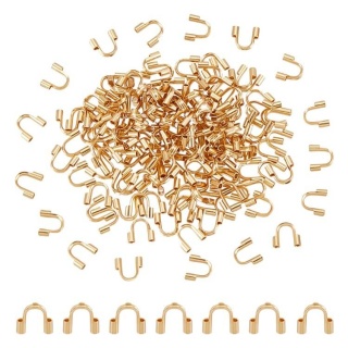 Horseshoe cable cover stainless steel 5x4.5 mm 10 pcs gold plated