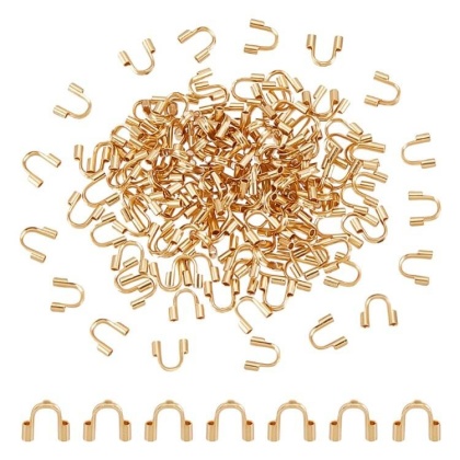Horseshoe cable cover stainless steel 5x4.5 mm 10 pcs gold plated