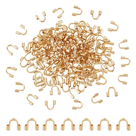 Horseshoe cable cover stainless steel 5x4.5 mm 10 pcs gold plated Horseshoe cable cover stainless steel 5x4.5 mm 10 pcs gold plated