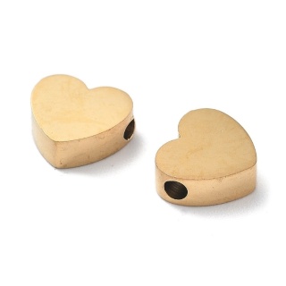 Heart spacer stainless steel 8x7 mm 1 pc. gold color IP coating