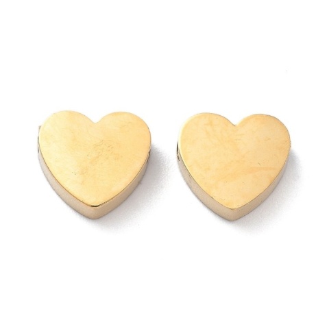 Heart spacer stainless steel 8x7 mm 1 pc. gold color IP coating Heart spacer stainless steel 8x7 mm 1 pc. gold color IP coating