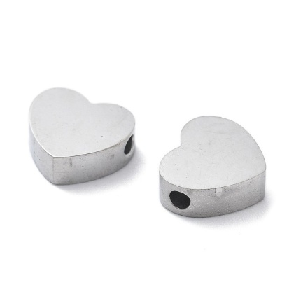 Heart spacer stainless steel 8x7 mm 1 pc