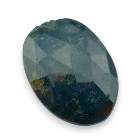 Bloodstone faceted cabochon 31x23 mm no 8