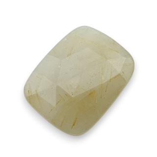 Quartz with rutile faceted cabochon 23x18 mm no 1
