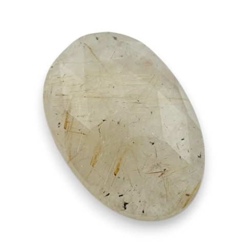Quartz with rutile faceted cabochon 25x18 mm no 4 Quartz with rutile faceted cabochon 25x18 mm no 4