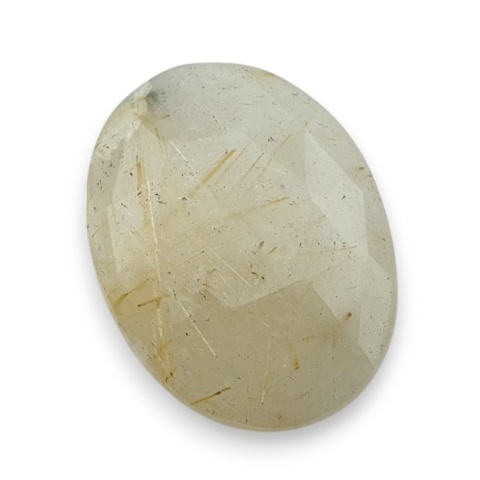 Quartz with rutile faceted cabochon 26x19 mm no 8 Quartz with rutile faceted cabochon 26x19 mm no 8
