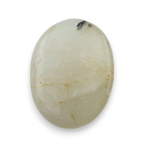 Quartz with rutile faceted cabochon 26x19 mm no 8 Quartz with rutile faceted cabochon 26x19 mm no 8