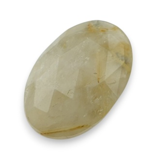 Quartz with rutile faceted cabochon 27x17 mm no 7