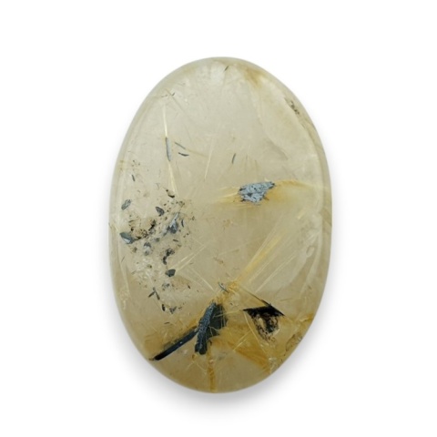 Quartz with rutile faceted cabochon 27x17 mm no 7 Quartz with rutile faceted cabochon 27x17 mm no 7