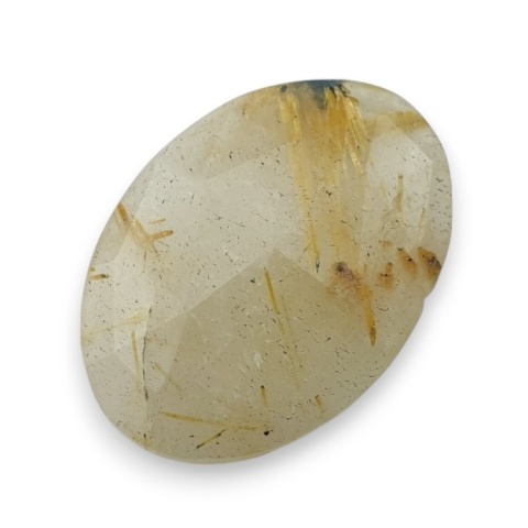 Quartz with rutile faceted cabochon 27x19 mm no 3 Quartz with rutile faceted cabochon 27x19 mm no 3