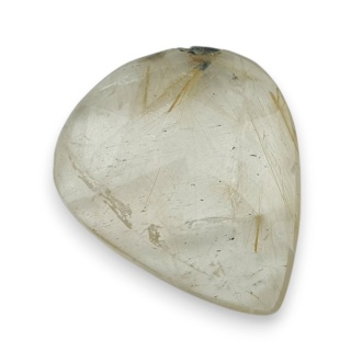 Quartz with rutile faceted cabochon 27x22 mm no 2