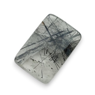 Quartz with tourmaline faceted cabochon 20x14 mm no 30