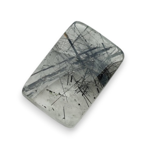 Quartz with tourmaline faceted cabochon 20x14 mm no 30 Quartz with tourmaline faceted cabochon 20x14 mm no 30