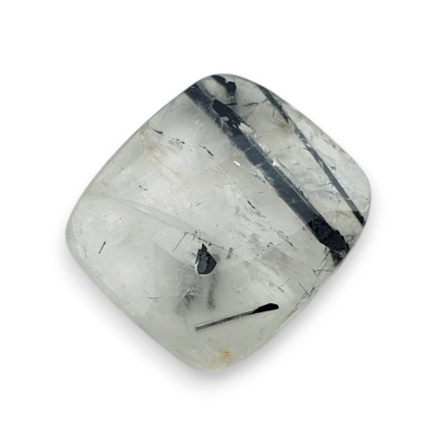 Quartz with tourmaline faceted cabochon 20x18 mm no 9 Quartz with tourmaline faceted cabochon 20x18 mm no 9